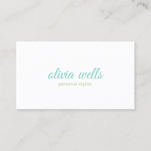 Enkel handskriven calligraphy Beauty Stylist Visitkort (Framsida)
