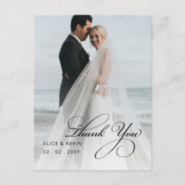 Enkel handskriven fotofil i Bröllop Tack Vykort