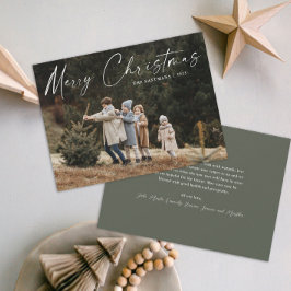 Enkel handskriven julskriptfoto julkort