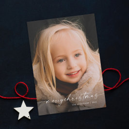 Enkel handskriven julskriptfoto julkort