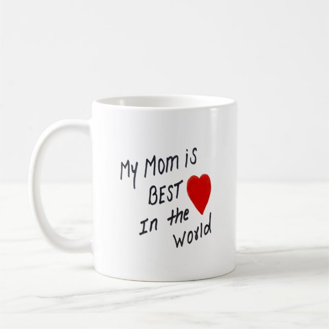 enkel handskriven mamma lycklig mors dag kaffemugg (Vänster)