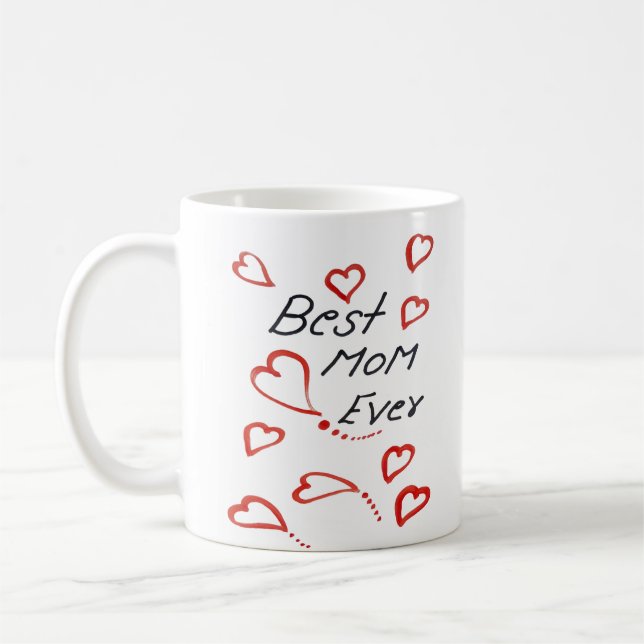 enkel handskriven mamma lycklig mors dag kaffemugg (Vänster)