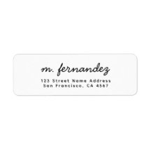 Enkel handskriven namn returadress