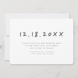 Enkel handskriven omschemaläggning av Bröllop Spara Datumet