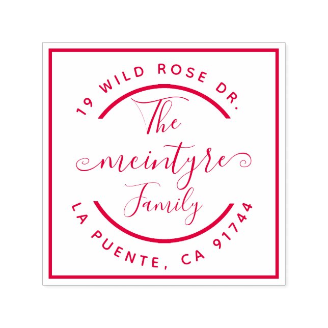 Enkel handskriven Returadress i kvadrat Ram Självfärgande Stämpel (Design)