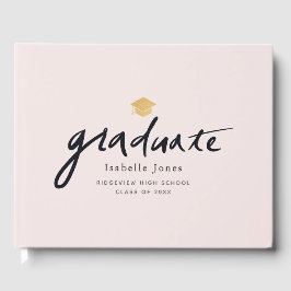 Enkel handskriven Rosa Studenten-foto Gästböcker