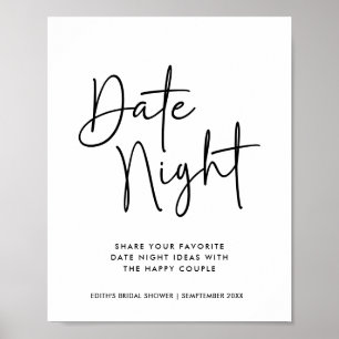 Enkel handskriven typografi Datum Nattsignatur Bur Poster