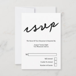 Enkel handskriven typografi - minimalistisk Bröllo OSA Kort