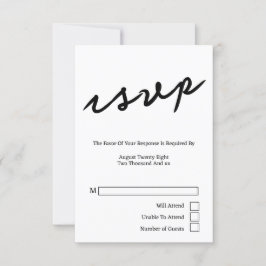 Enkel handskriven typografi - minimalistisk Bröllo OSA Kort