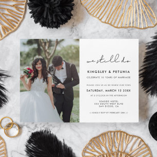 Enkel handskriven Vi gör fortfarande ett Vow-förny Inbjudningar