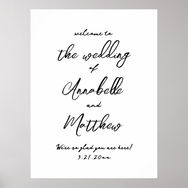 Enkel Handskriven Whimsisk Välkomstskylt till Bröl Poster (Framsidan)