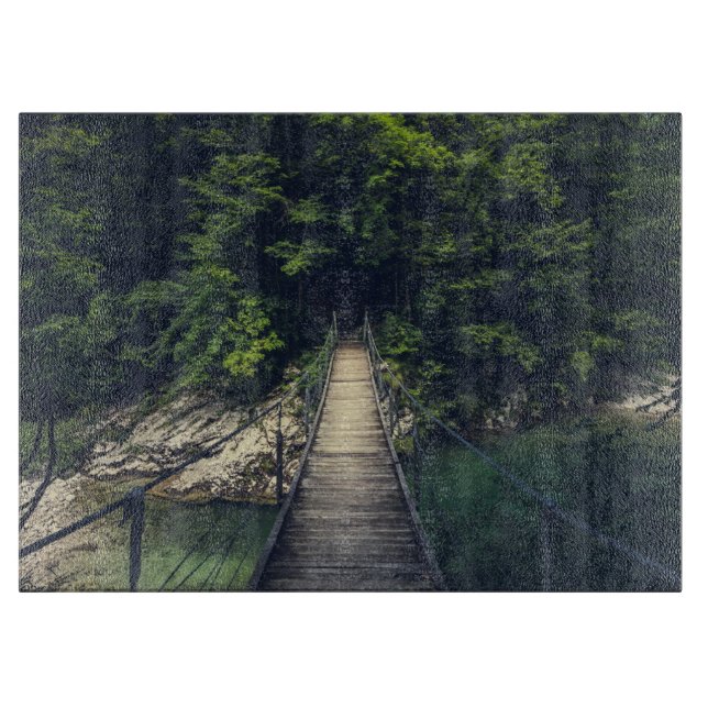 Enkel hängbro över floden Idrijca, Slovenien (Framsidan)