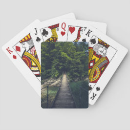 Enkel hängbro över floden Idrijca, Slovenien Casinokort