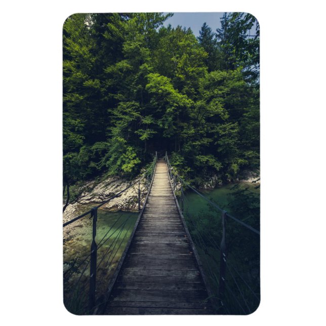 Enkel hängbro över floden Idrijca, Slovenien Magnet (Vertikal)