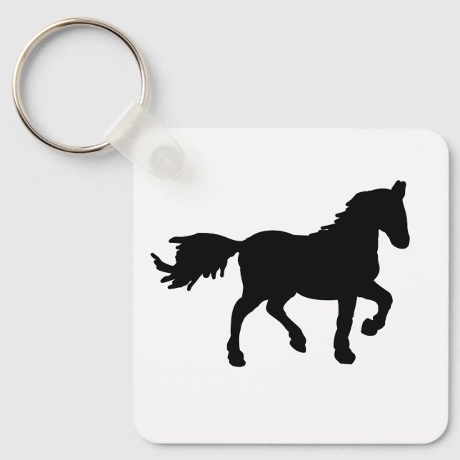 Enkel hänglås med häst-zodiakssymbol nyckelring (Framsida)