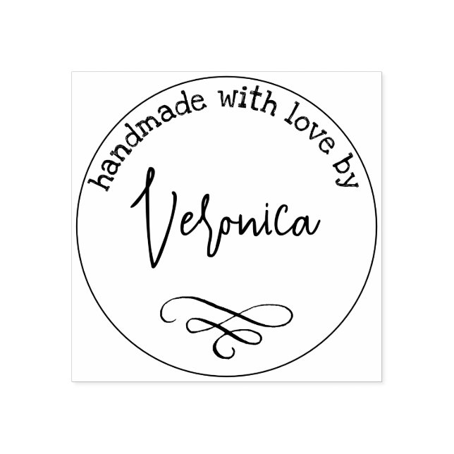 Enkel hantering med Kärlek från första Namn-Anpass Stämpel (Tryck)