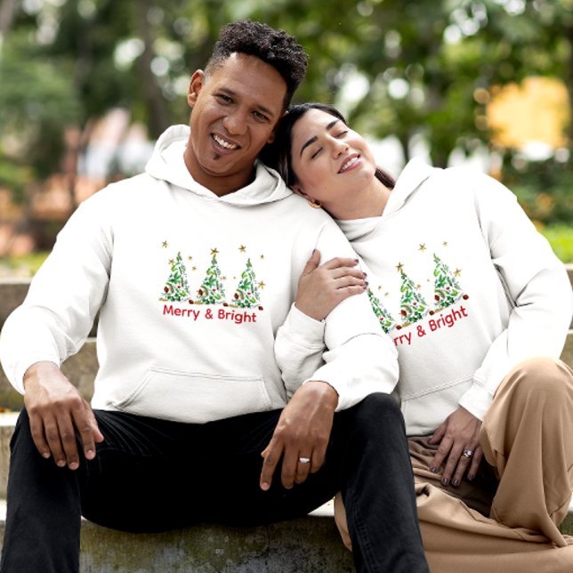Enkel, häpnadsväckande "Merry & Bright", tre Julaf T Shirt (Skapare uppladdad)