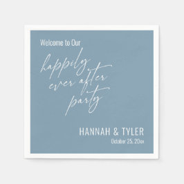 Enkel Happily Ever After Party Dusty Blue Pappersservett