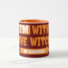 Enkel Happy halloween är med häxkostum Mugg