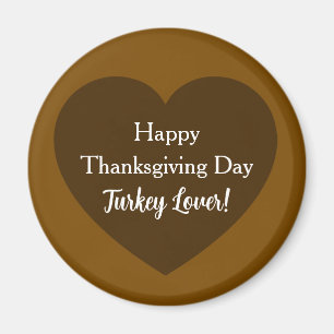 Enkel Happy thanksgiving-dag Turkiet Älskare Brown Magnet