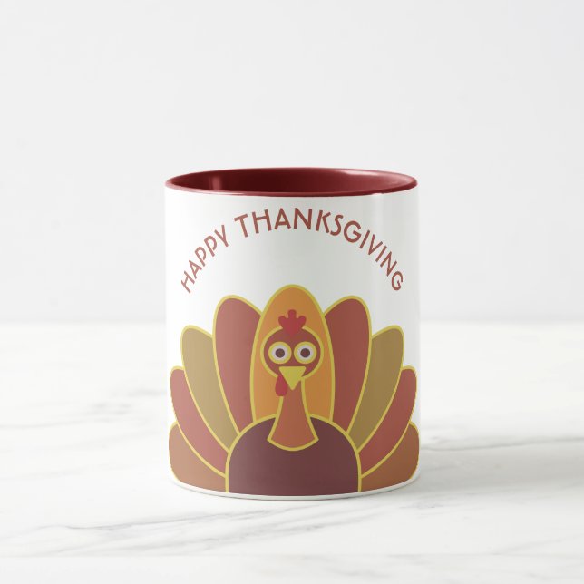 Enkel happy thanksgivingTurkiet | Combo mugg (Center)
