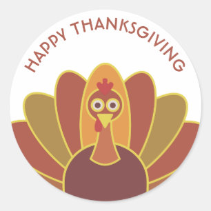 Enkel happy thanksgivingTurkiet klistermärke