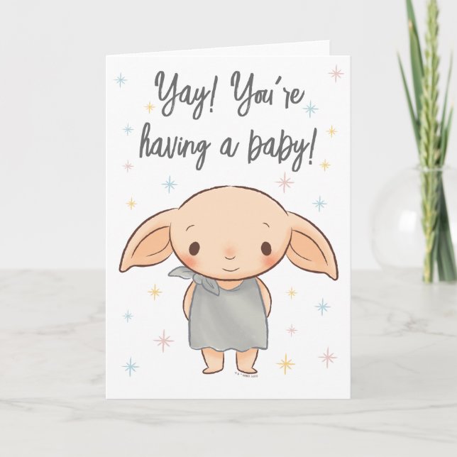 Enkel Harry Potter - Dobby Baby Shower Kort (Framsida)