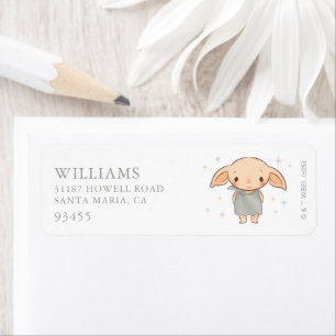 Enkel Harry Potter - Dobby Baby Shower Returadress Etikett