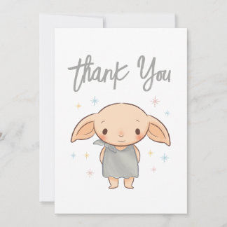 Enkel Harry Potter - Dobby Baby Shower Tack Kort