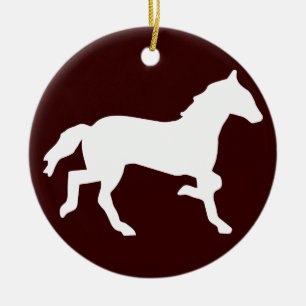 enkel häst julgransprydnad keramik