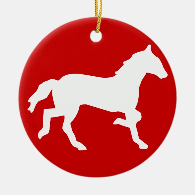 enkel häst julgransprydnad keramik (Framsidan)