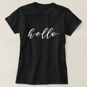 Enkel Hej-design i vackert textskript T Shirt