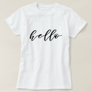 Enkel Hej-design i vackert textskript Tee