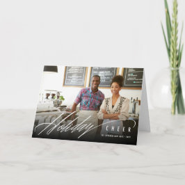 Enkel Helgdag Cheer Script Modern Photo Business Helgkort
