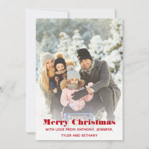 Enkel Helgdag för meddelandefoto för God jul Julkort