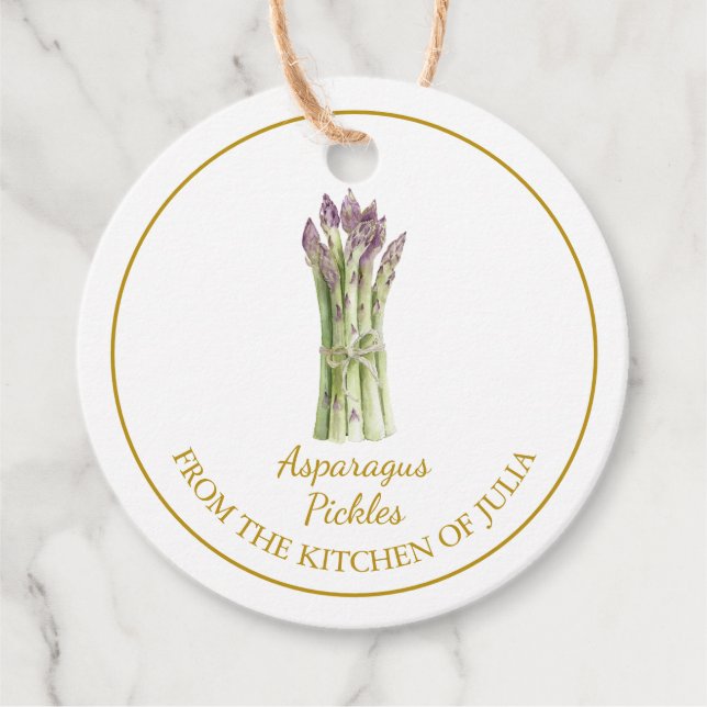 Enkel Hem Asparagus Pickles Hopp Märkre Gåvor Etiketter (Framsida)