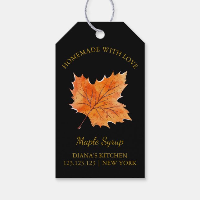 Enkel hemmaad aple Syrup-hängare Märkre l Black Presentetikett (Framsidan)