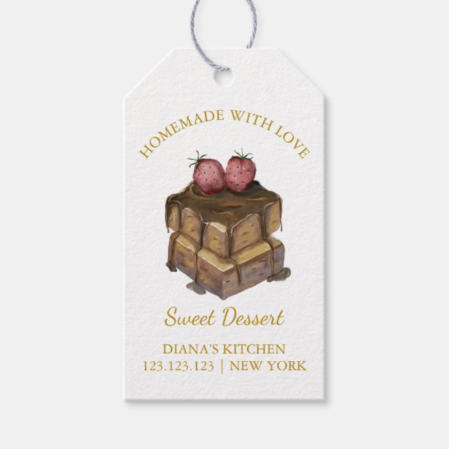 Enkel hemmaad Chocolate Dessert-Märkre Presentetikett (Framsidan)