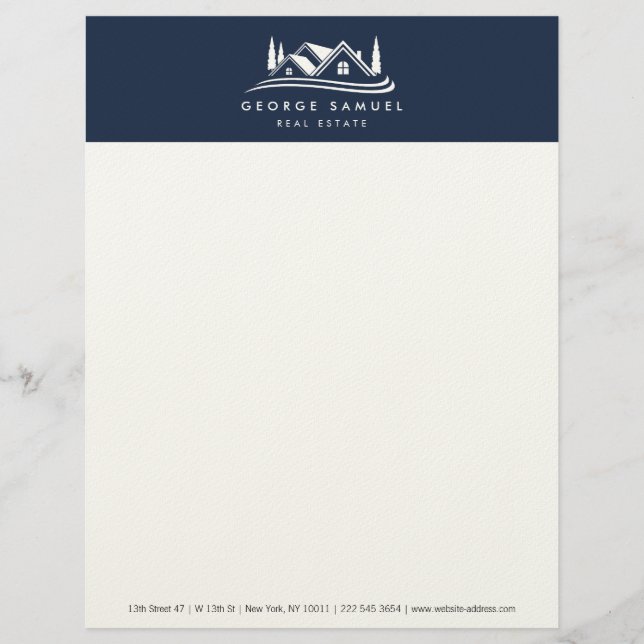 Enkel hemmabruk, blå Logotyp, Real Gods Brevhuvud (Framsida)