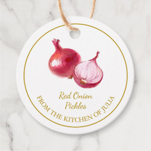 Enkel HemMade Red Onion Pickles Hopp Märkre Gåvor Etiketter