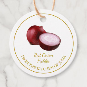 Enkel HemMade Red Onion Pickles Hopp Märkre Gåvor Etiketter