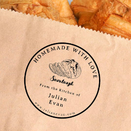 Enkel hemmagjord surdeg i svart och vitt stämpel