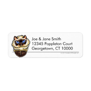 Enkel Himalayan katt som är ren och Returadress Etikett