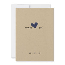 Enkel hjärtbröllopsinbjudan