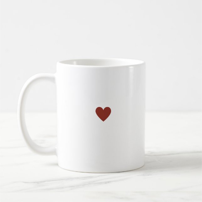 Enkel hjärtburgundi Modern Minimal Valentine Kaffemugg (Vänster)