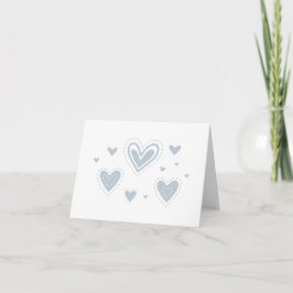 Enkel hjärtdesign, Grått Hearts BLANK-kort Kort