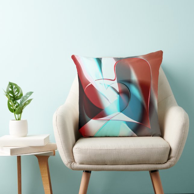 Enkel hjärtdesign, kristallisk tonblandning i kurv kudde (Stol)