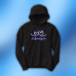 Enkel hjärtfamilj i blå | MANAR Hoodie