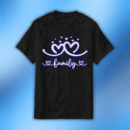 Enkel hjärtfamilj i blå | Manar Värde T Shirt