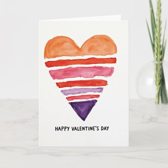 Enkel hjärtformad valentinskort kort (Framsida)